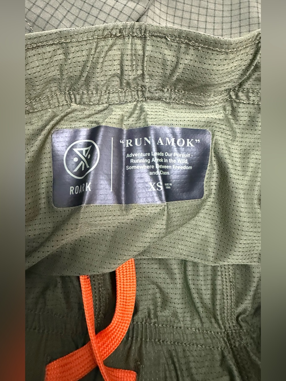 Roark | Bommer 3.5” Running Shorts | Olive Green | Size XS - Picture 5 of 6